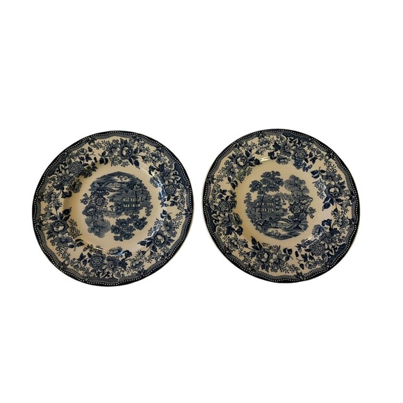 Royal Staffordshire Clarice Cliff Tonquin Small  Plates 6.5” Blue Set Of 2 - Picture 5 of 5